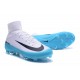 Chaussures de Foot Nike Mercurial Superfly V FG Blanc Bleu Noir