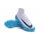 Chaussures de Foot Nike Mercurial Superfly V FG Blanc Bleu Noir