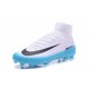 Chaussures de Foot Nike Mercurial Superfly V FG Blanc Bleu Noir