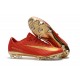 Chaussure de Foot Nike Mercurial Vapor XI FG Pas Cher CR7 Or Rouge