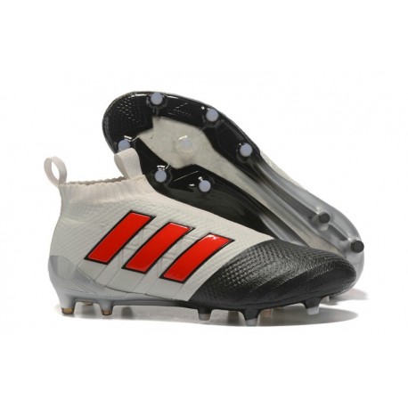 Nouveau Adidas ACE 17+ Purecontrol FG Chaussure de Foot Gris Rouge Noir