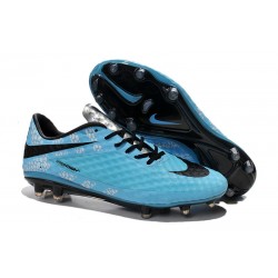 Pas Cher Crampons Nike Hypervenom Phantom FG Bleu Noir Blanc