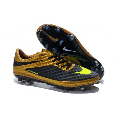 2014/2015 Nike Hypervenom Phantom FG Homme Or Noir Jaune