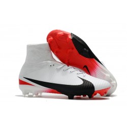 Chaussures de Foot Nike Mercurial Superfly V FG Blanc Rouge Noir