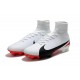 Chaussures de Foot Nike Mercurial Superfly V FG Blanc Rouge Noir