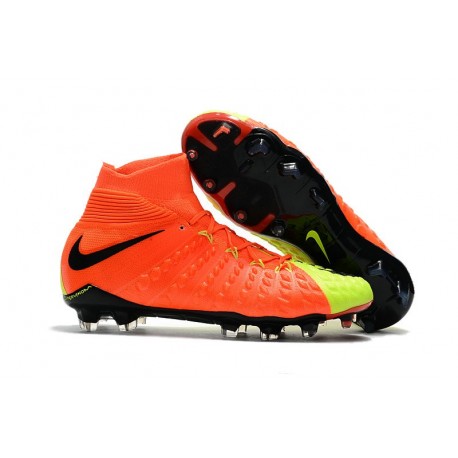 Nouvelles Crampons Foot - Chaussure Hypervenom Phantom III ACC DF FG Orange Volt Noir