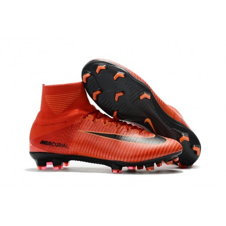 Chaussures de Foot Nike Mercurial Superfly V FG Rouge Noir