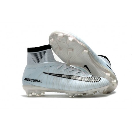Chaussures de Foot Nike Mercurial Superfly V FG CR7 Gris Noir Blanc