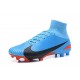 2017 Nouveau Chaussures de Football Mercurial Superfly V FG Bleu Rouge Noir