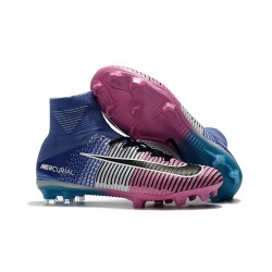 Chaussures de Foot Nike Mercurial Superfly V FG Bleu Rose Noir