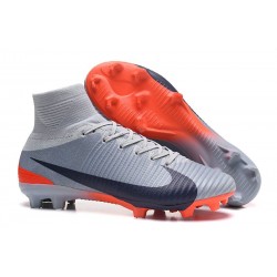 Chaussures de Foot Nike Mercurial Superfly V FG Gris Noir Orange