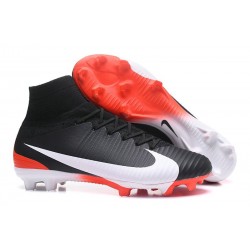 2017 Nouveau Chaussures de Football Mercurial Superfly V FG Noir Blanc Rouge