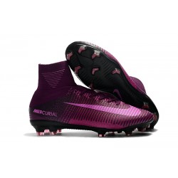 2017 Nouveau Chaussures de Football Mercurial Superfly V FG Violet Noir