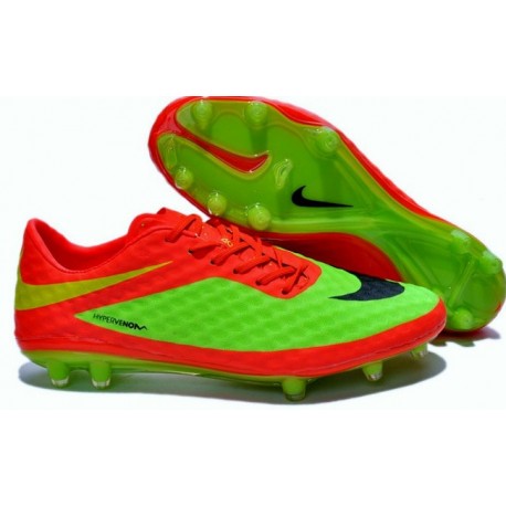 Pas Cher Crampons Nike Hypervenom Phantom FG Rouge Vert Noir