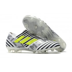 Nouveau Crampons - Chaussures adidas Nemeziz 17+ 360 Agility FG Blanc Jaune Noir