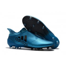 Nouveau Chaussure adidas X 17+ Purespeed FG Bleu Noir