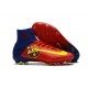 2017 Nouveau Chaussures de Football Mercurial Superfly V FG Barcelona FC Bleu Rouge Jaune