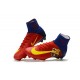 2017 Nouveau Chaussures de Football Mercurial Superfly V FG Barcelona FC Bleu Rouge Jaune