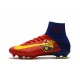 2017 Nouveau Chaussures de Football Mercurial Superfly V FG Barcelona FC Bleu Rouge Jaune