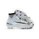 Chaussures de Foot Nike Mercurial Superfly V FG CR7 Blanc Teinte Bleu