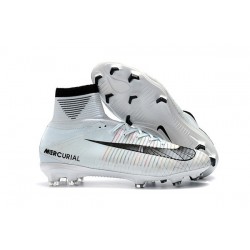 Chaussures de Foot Nike Mercurial Superfly V FG CR7 Blanc Teinte Bleu