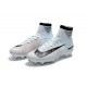 Chaussures de Foot Nike Mercurial Superfly V FG CR7 Blanc Teinte Bleu