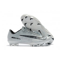 Nike Mercurial Vapor XI FG Chaussures De Foot 2017 CR7 Gris Noir Blanc