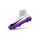 2017 Nouveau Chaussures de Football Mercurial Superfly V FG Noir Blanc Violet