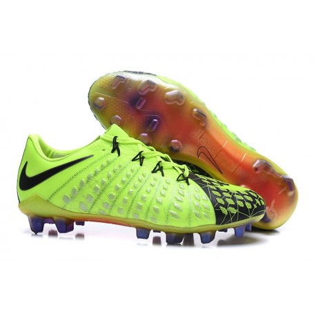 Chaussures de Football pour Hommes Nike Hypervenom Phantom III FG Noir Vert Orange