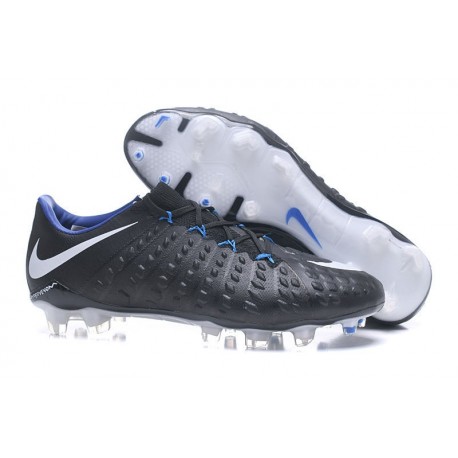 Chaussures de Football pour Hommes Nike Hypervenom Phantom III FG Noir Blanc Bleu