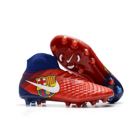 Nouvelles Crampons foot Nike Magista Obra II FG Barcelona Rouge Bleu