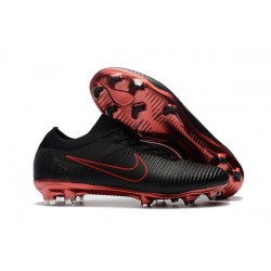 Nouveau Chaussures de football - Nike Mercurial Vapor Flyknit Ultra FG Noir Rouge