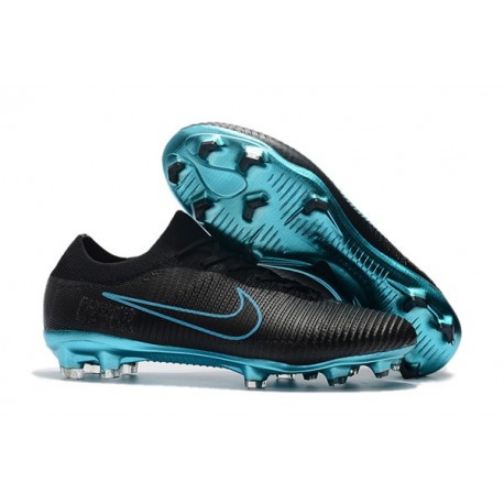 Nouveau Chaussures de football - Nike Mercurial Vapor Flyknit Ultra FG Noir Bleu