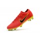 Nouveau Chaussures de football - Nike Mercurial Vapor Flyknit Ultra FG Rouge Jaune Noir