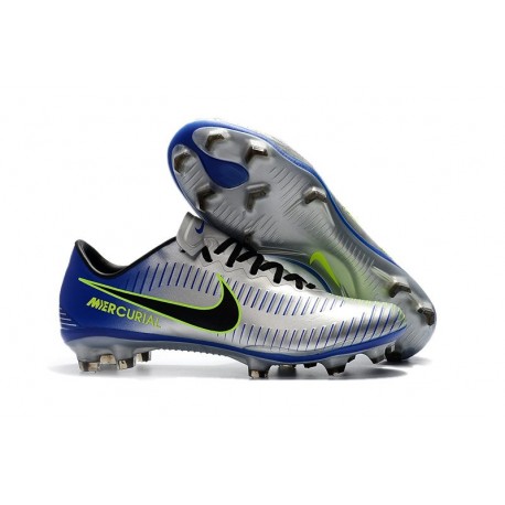 Nike Mercurial Vapor XI FG Chaussures De Foot 2017 Argent Bleu