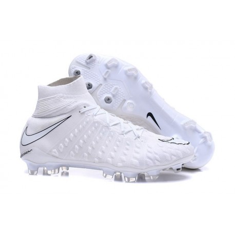 Nouvelles Crampons Foot - Chaussure Hypervenom Phantom III ACC DF FG Tout Blanc