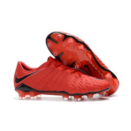 Chaussures de Football pour Hommes Nike Hypervenom Phantom III FG Rouge Noir