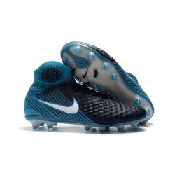 Nouvelles Crampons foot Nike Magista Obra II FG Blanc Bleu Noir 