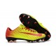 Nouvelles Nike Mercurial Vapor 11 FG Crampons de Football pour Hommes Rouge Jaune