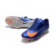 Nouveau Nike - Mercurial Vapor XI FG Chaussures De Foot Bleu Orange Argent