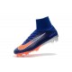 Chaussures de Foot Nike Mercurial Superfly V FG Bleu Royal Chrome Carmin