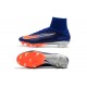 Chaussures de Foot Nike Mercurial Superfly V FG Bleu Royal Chrome Carmin