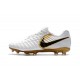 Chaussures pour Hommes Nike Tiempo Legend VII FG Blanc Or Noir