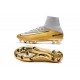 Nouveau Chaussures de Football Mercurial Superfly V FG Quinto Triunfo Or Blanc