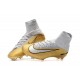 Nouveau Chaussures de Football Mercurial Superfly V FG Quinto Triunfo Or Blanc