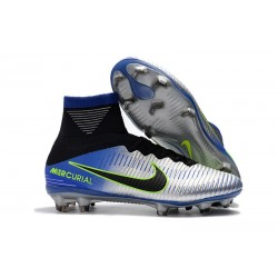 Chaussures de Foot Nike Mercurial Superfly V FG Bleu Noir Chrome Volt