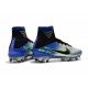 Chaussures de Foot Nike Mercurial Superfly V FG Bleu Noir Chrome Volt