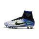 Chaussures de Foot Nike Mercurial Superfly V FG Bleu Noir Chrome Volt