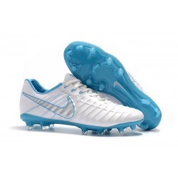 Chaussures pour Hommes Nike Tiempo Legend VII FG Blanc Bleu