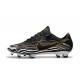 Nouvelles Nike Mercurial Vapor 11 FG Crampons de Football pour Hommes Noir Blanc Or